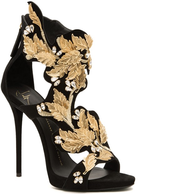 Giuseppe-Zanotti-gold-leather-sandal-embellished-Fall-20141
